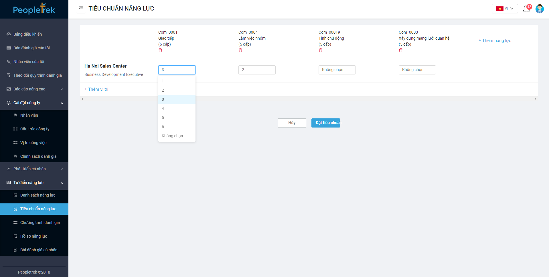 tạo tiêu chuân năng lực